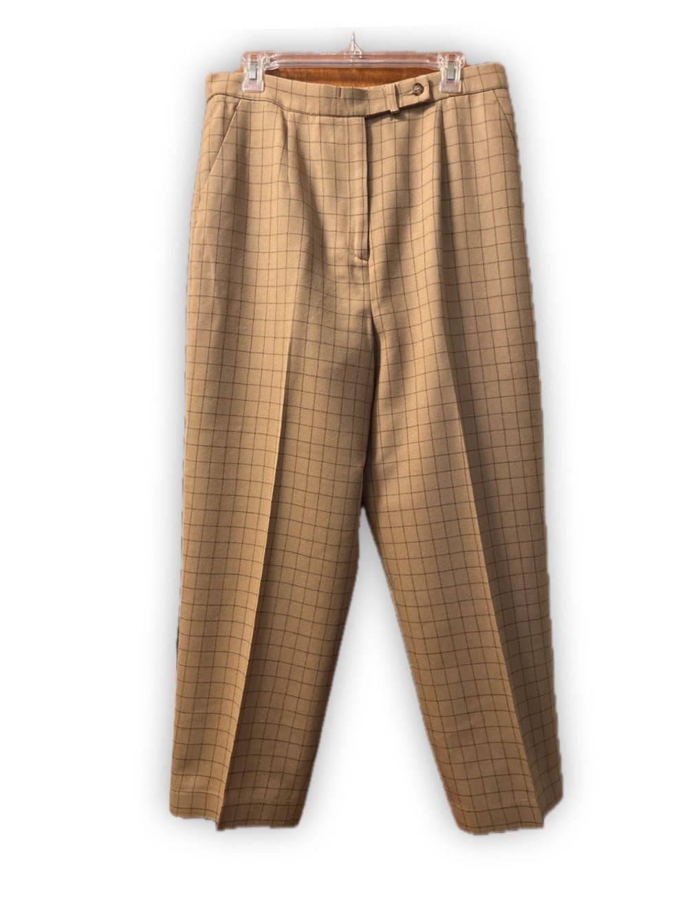 Women’s PENDLETON Tan Windowpane Wool Trousers